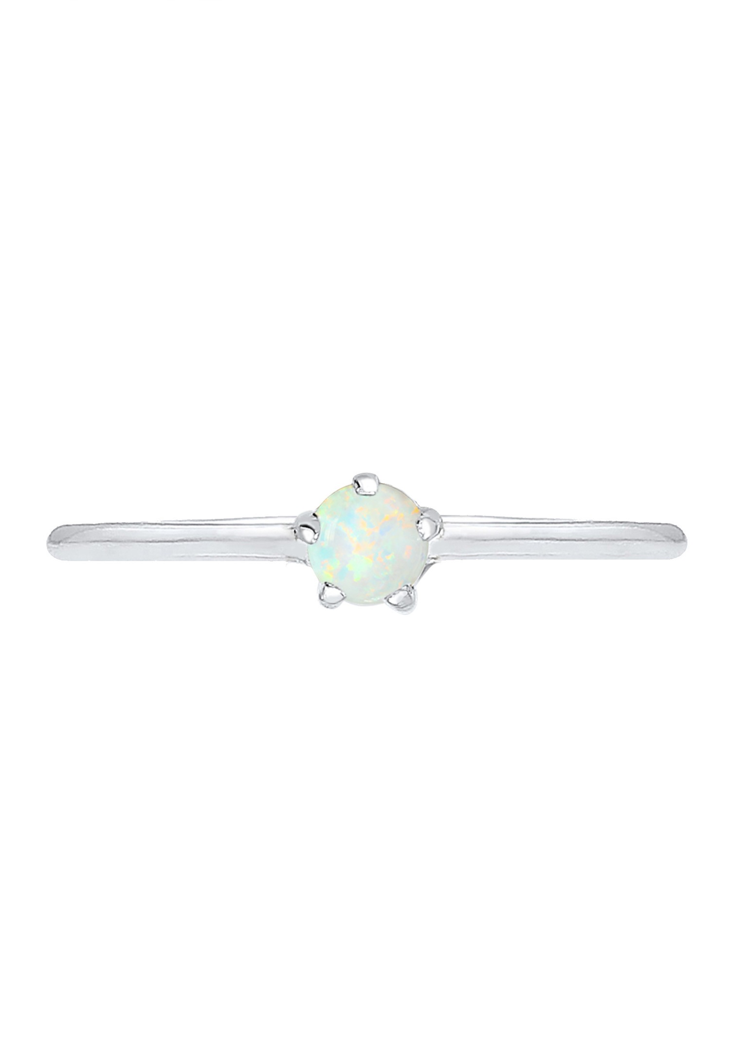 Elli Femmes Bande Basique Géo avec Opale Synthétique en Argent Sterling 925