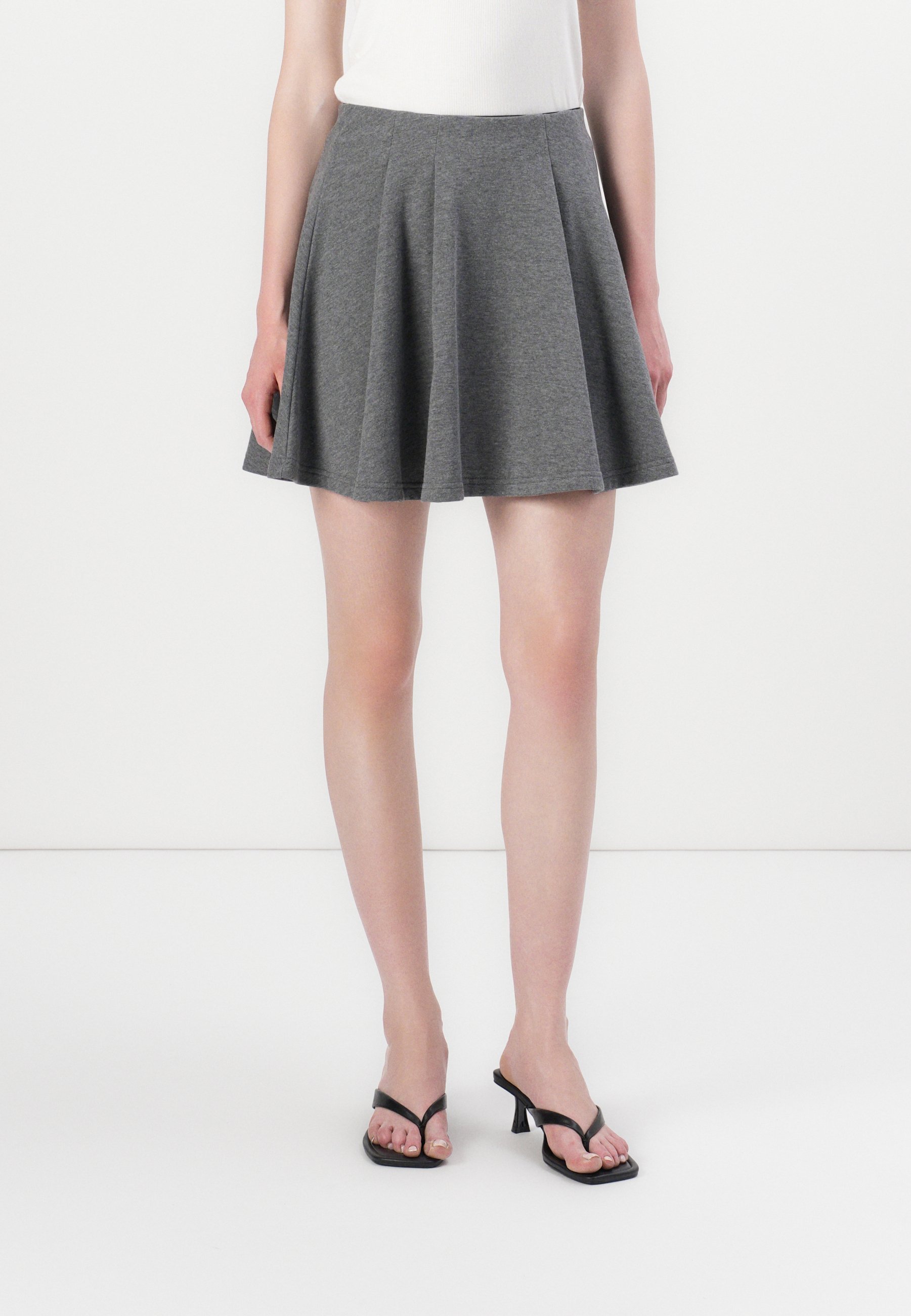 Pieces PCCHILLI SUMMER PLEAT SKIRT - Spódnica mini - średni szary melanż