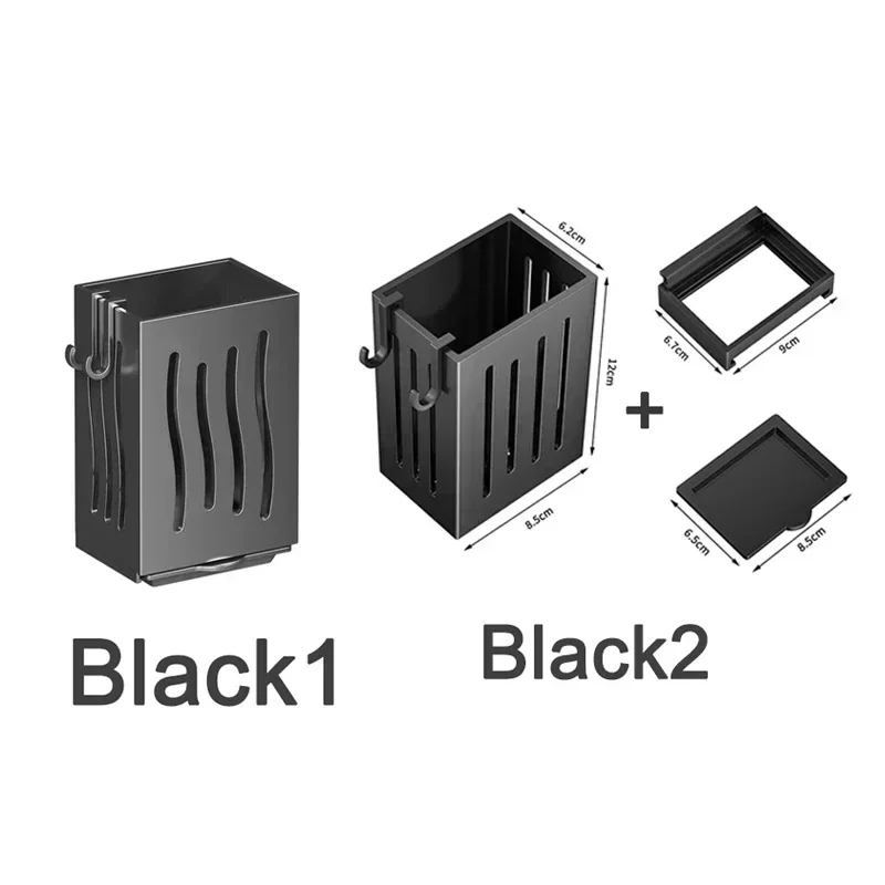 Égouttoir à ustensiles de cuisine multifonctionnel (1 pièce), porte-baguettes, boîte de rangement pour couverts murale ou sur pied, en plastique