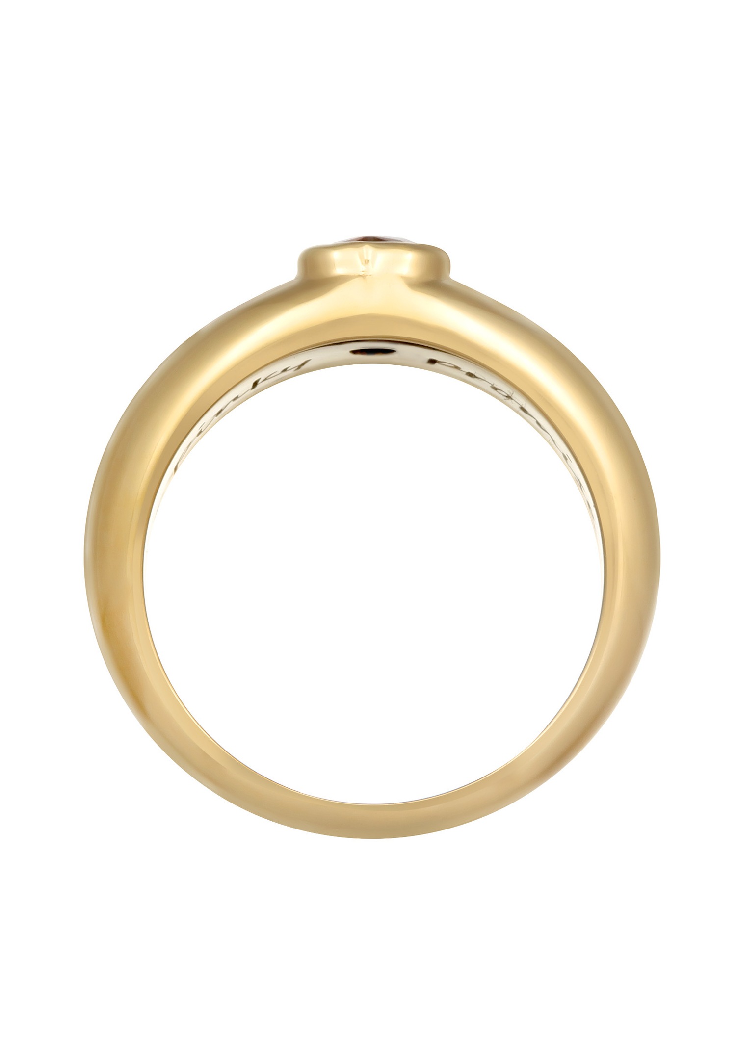 Elli Femmes Bande Cœur Amour avec Zirconium en Argent Sterling 925 Plaqué Or