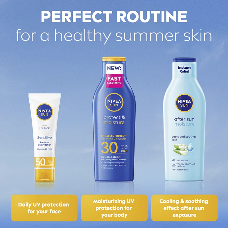 NIVEA SUN drėkinamasis drėkinamasis apsauginis losjonas nuo saulės SPF 30