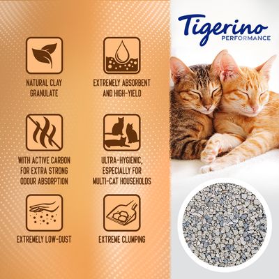 Litière multi-chats Tigerino Performance – Parfum poudre pour bébé