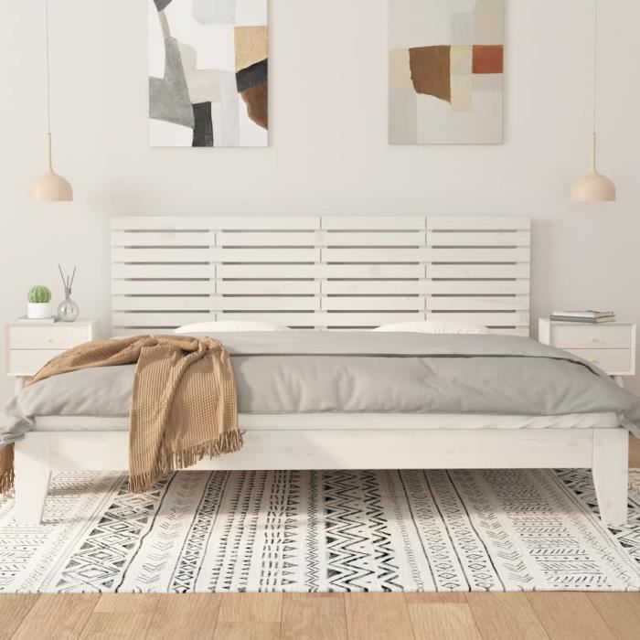 824749 vidaXL Cabecero de pared blanco 166x3x63 cm Madera maciza de pino