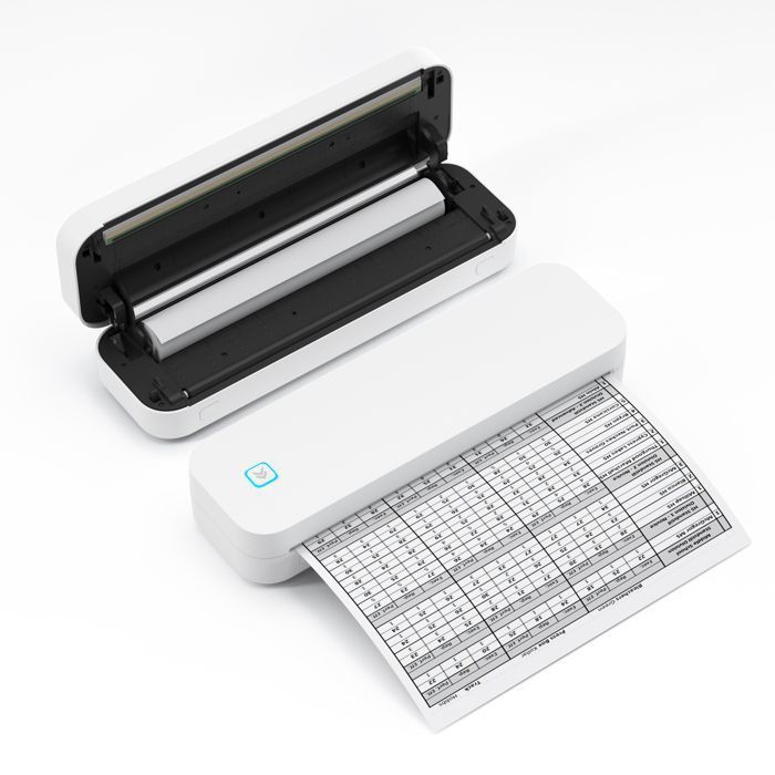 Impressora térmica portátil Bluetooth sem tinta A4 203 DPI, para papel térmico A4 (210 x 297 mm), 80 mm, mini impressora scanner.