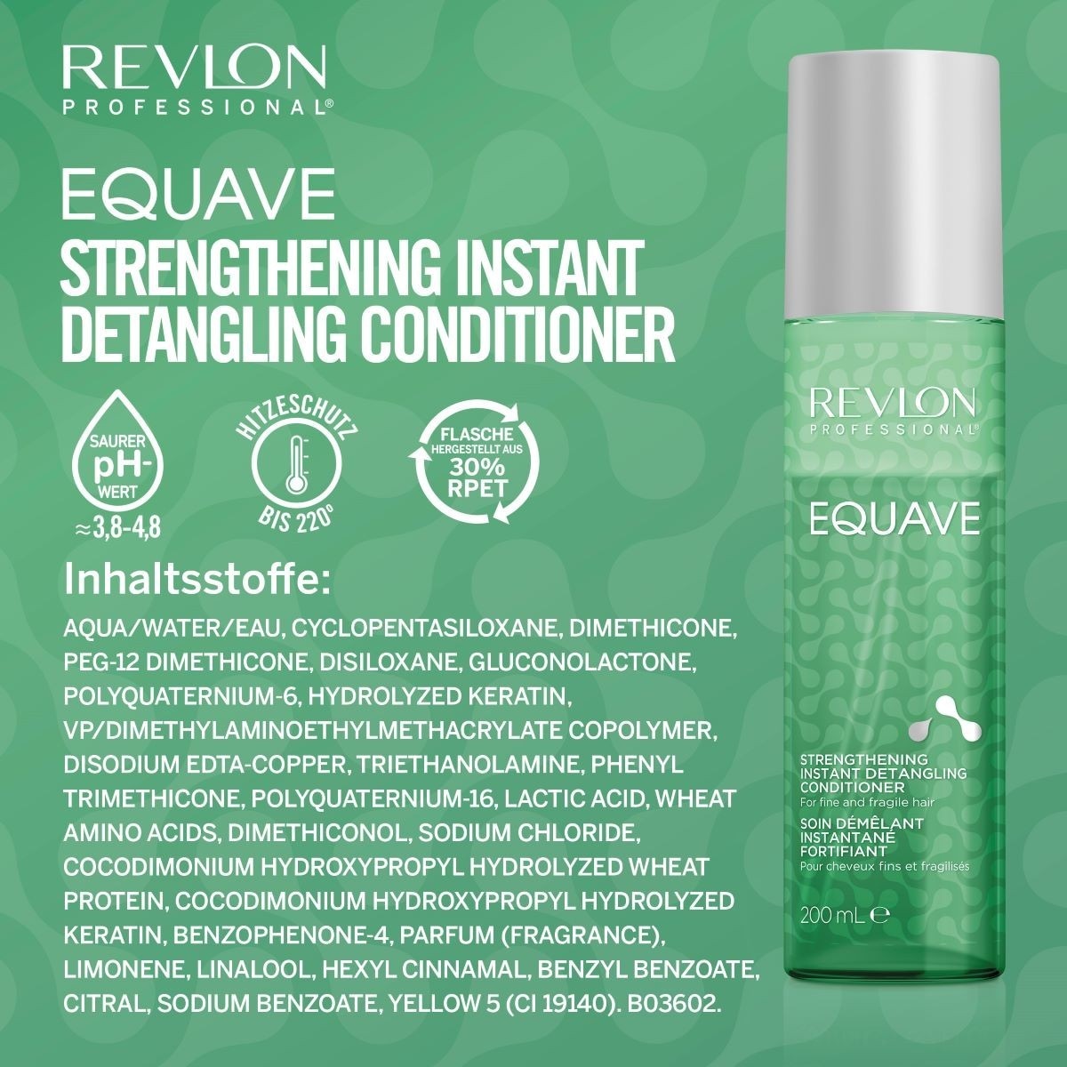 Condicionador sem enxágue Revlon Professional Equave, fortalecedor e desembaraçante instantâneo - 200 ml