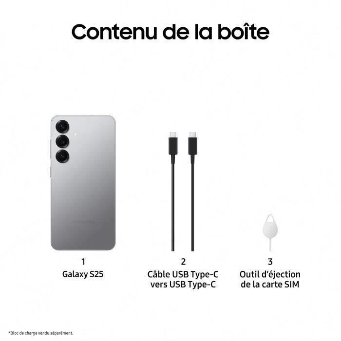 SAMSUNG Galaxy S25 AI Smartphone 128 Go Gris