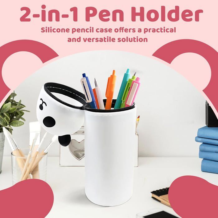 Trousse - Trousse - Trousse fille - Trousses école - Trousse zippée - Trousse dessin animé - Trousse 2 en 1 en silicone souple -