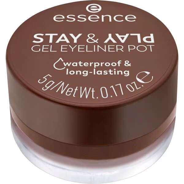 Gélová očná linka Essence Stay & Play 02 Brown v kelímku 5 g