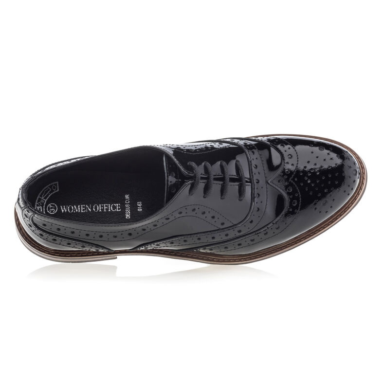 Zwarte veterschoenen voor dames / Derbyschoenen