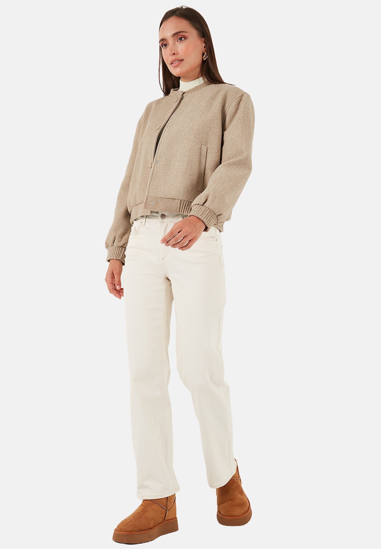 LELA LOOSE FIT - Blouson aviateur - beige