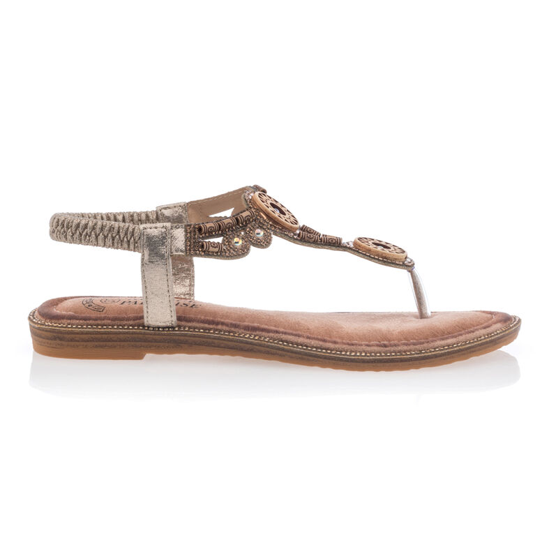 Braune Zehentrenner-Sandalen für Damen