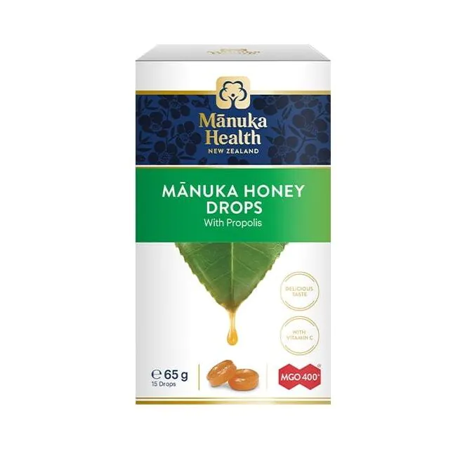 Cukierki z Miodem Manuka MGO 400+, Propolisem i Witaminą C, 65 G