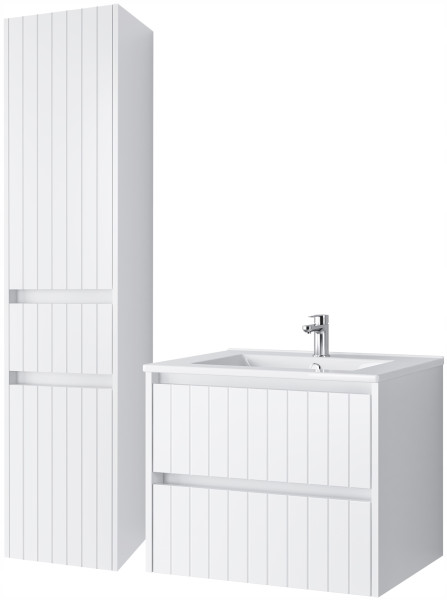 KOMPLET Zestaw Mebli Łazienkowych 3 Elementy MDF BIAŁY LINE