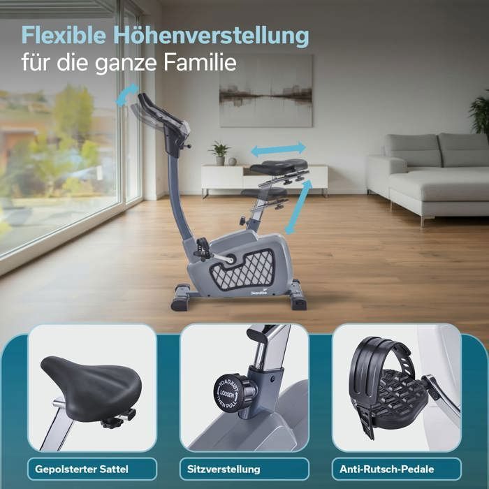 Bicicleta ergométrica Skandika Wiry Ergometer - 24 programas - 32 níveis de resistência - Conectada