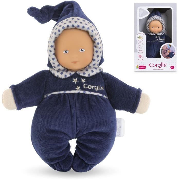 Doudou Babidoux - Corolle - Marine Rêves d'Étoiles - Grelot - Senteur Vanille - Étiquette Prénom