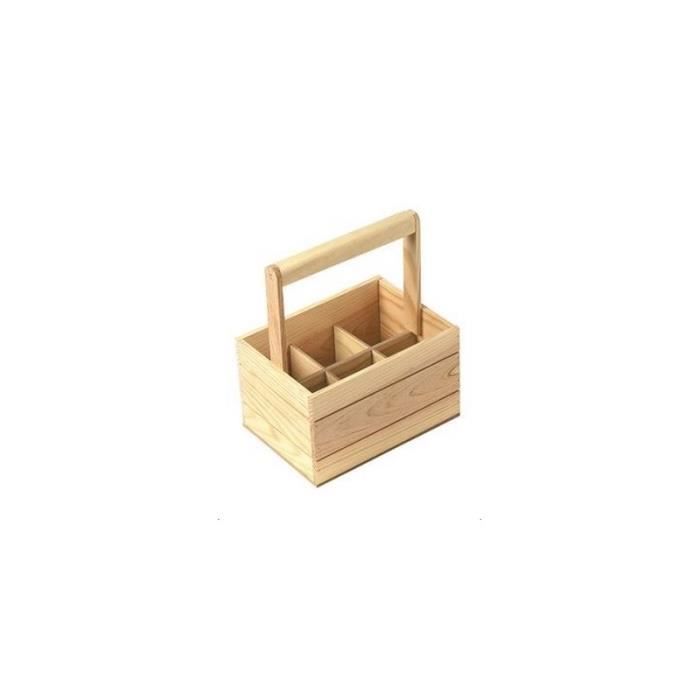 Wooden storage box from Mabouteille.fr® - Wooden storage box with 6-bottle compartment [Wooden storage box]