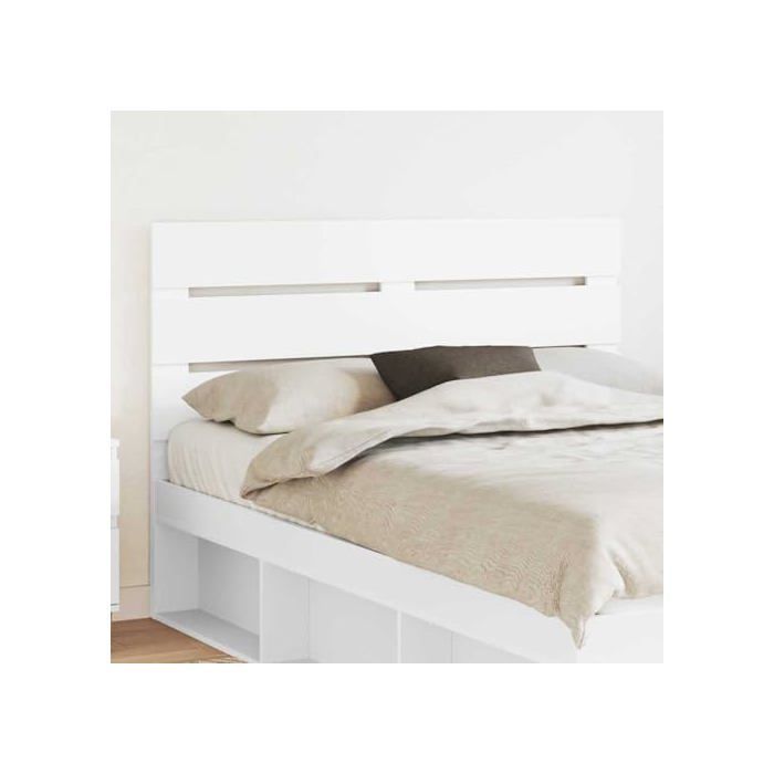 Tête de lit moderne - vidaXL - Blanc - Bois d'ingénierie - 143x3x100 cm - Facile à nettoyer - Assemblage simple