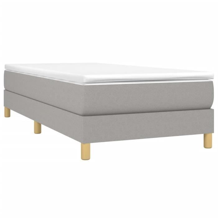 Base de cama de muelles - CUQUE - AB3120590 - Gris claro - 100x200 cm - Tejido 100% poliéster