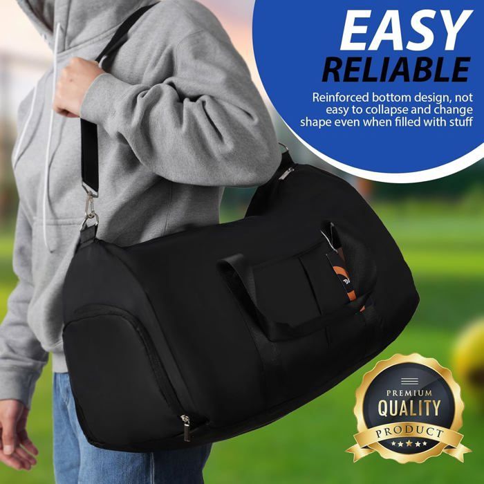Men's sports bag - Waterproof travel bag with wet item pocket and shoe compartment