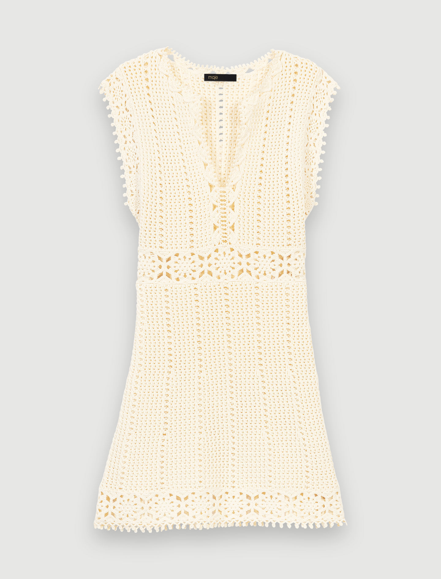 Rochie tricotată - Alb-gălbui