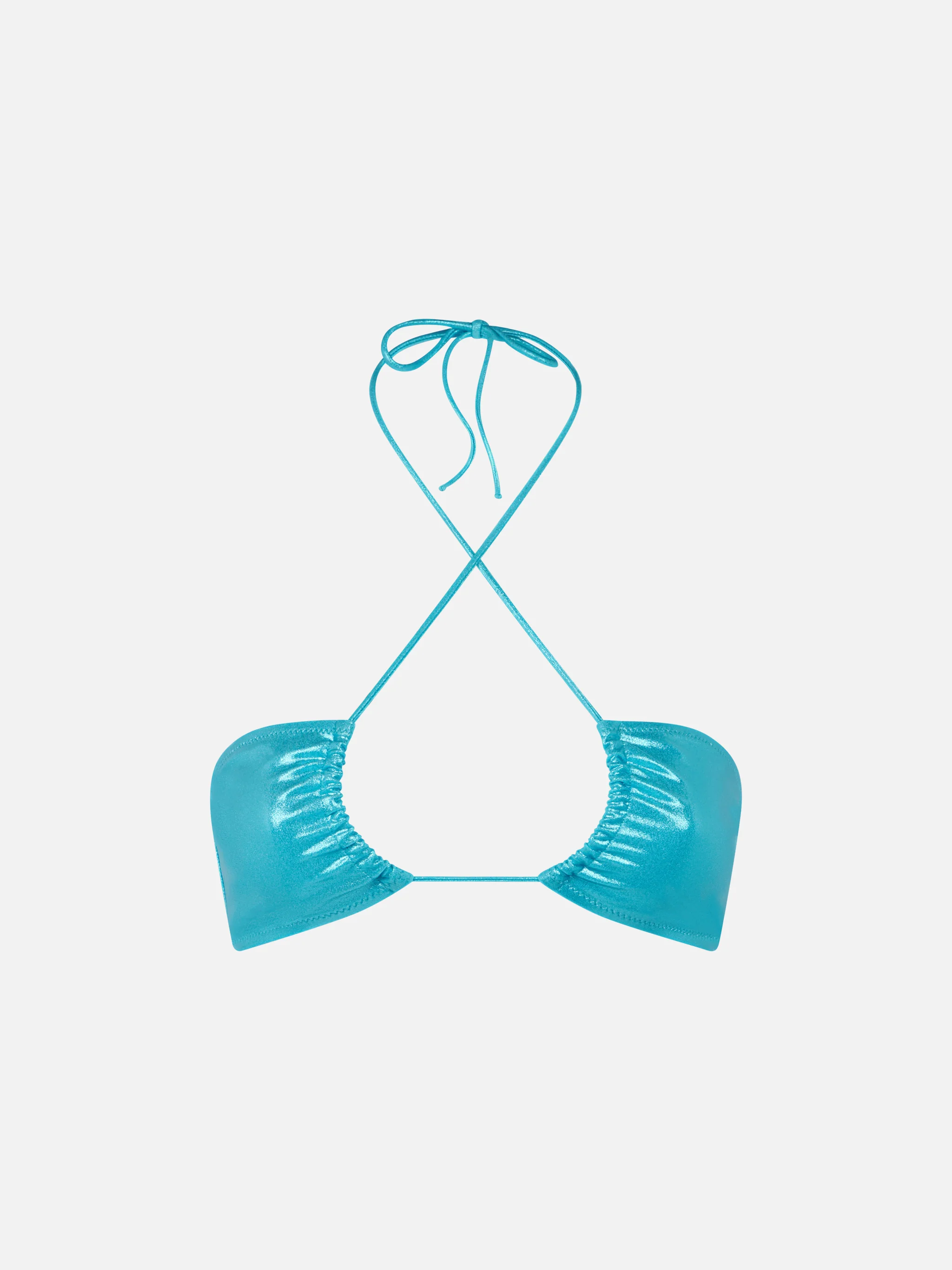 Dhalia damesbandeau bikinitop in turquoise folie