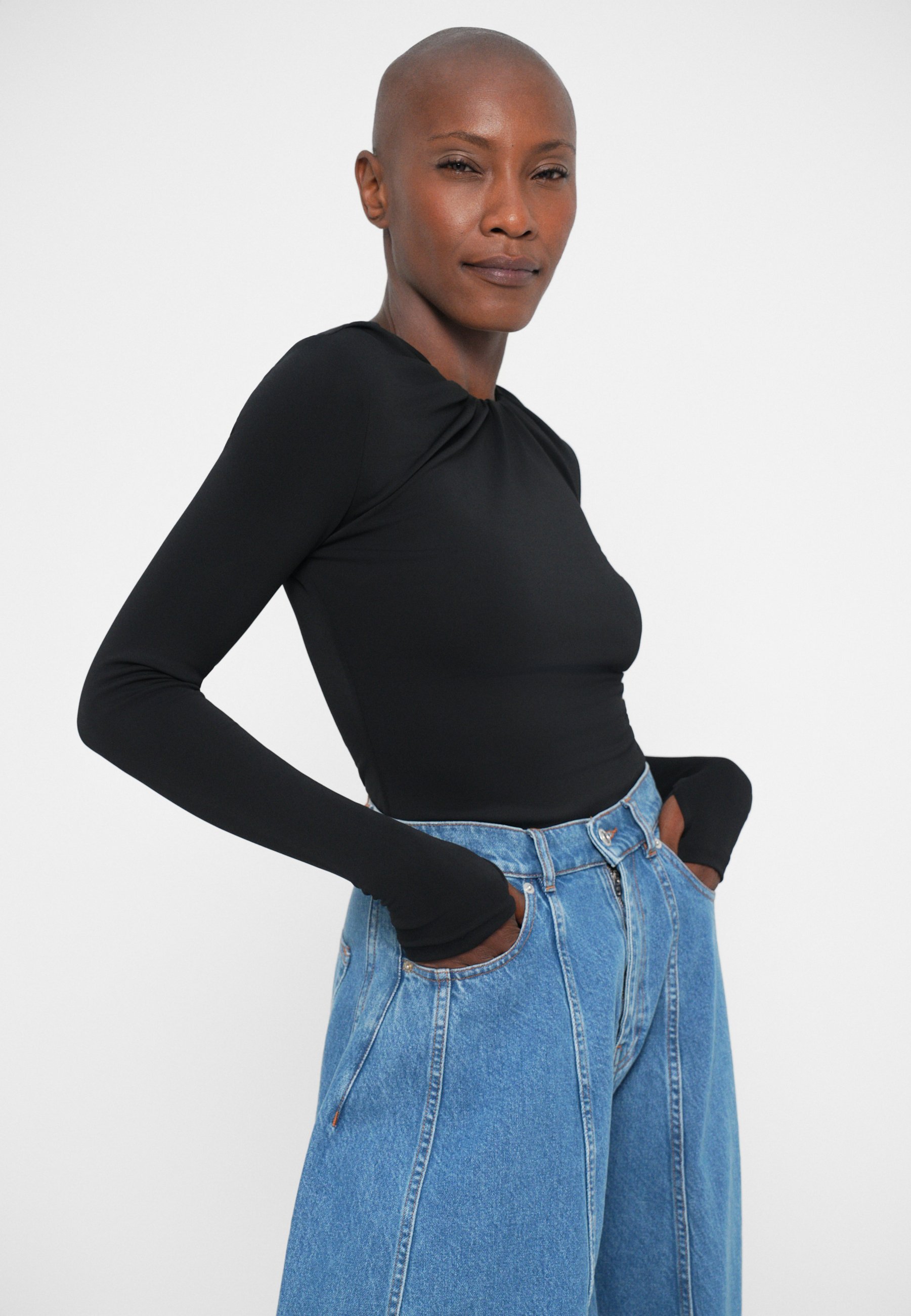 Viktor&Rolf DRAPE BODY - Top à manches longues - noir