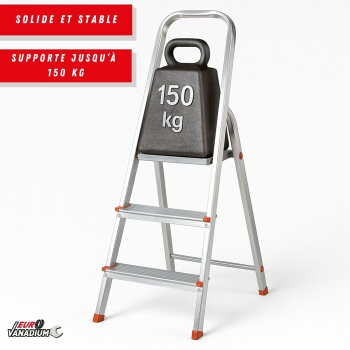 Escalera de tijera de aluminio de 3 peldaños