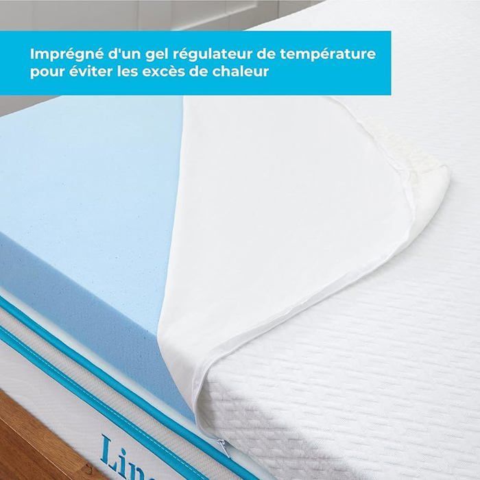 Surmatelas 140 x 190 cm Memoire de Forme | 10cm Epaisseur| Avec gel rafraîchissant et housse lavable à 10 cm 14 CAPTEUR D'IMAGE CCD