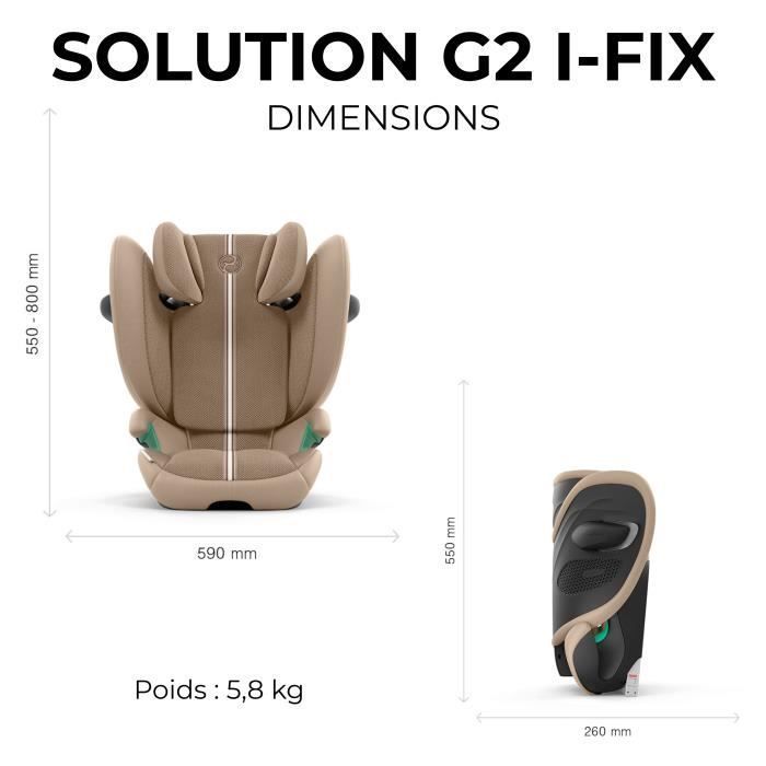 Silla de coche Cybex Gold Solution G2 I-FIX de 3 a 12 años - 15 a 50 kg - 100 a 150 cm Gris niebla | gris claro