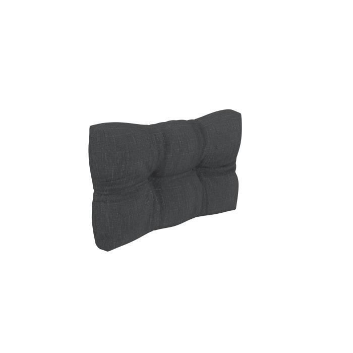 Cojín acolchado - POKAR - Respaldo 60x40 - 100% polipropileno - Interior/Exterior - Antracita