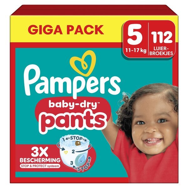 Pampers Baby-Dry Pants velikost 5 plenice za dojenčke, velikost 5 (11–17 kg), 112 kosov