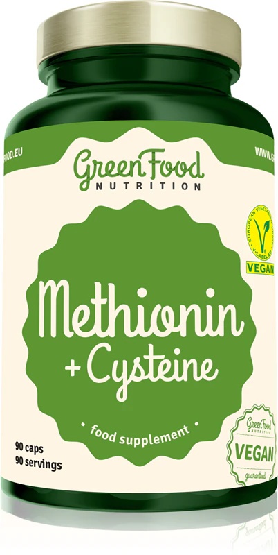 Kapsule prehranskega dopolnila GreenFood Nutrition z metioninom in cisteinom za lepe lase, kožo in nohte