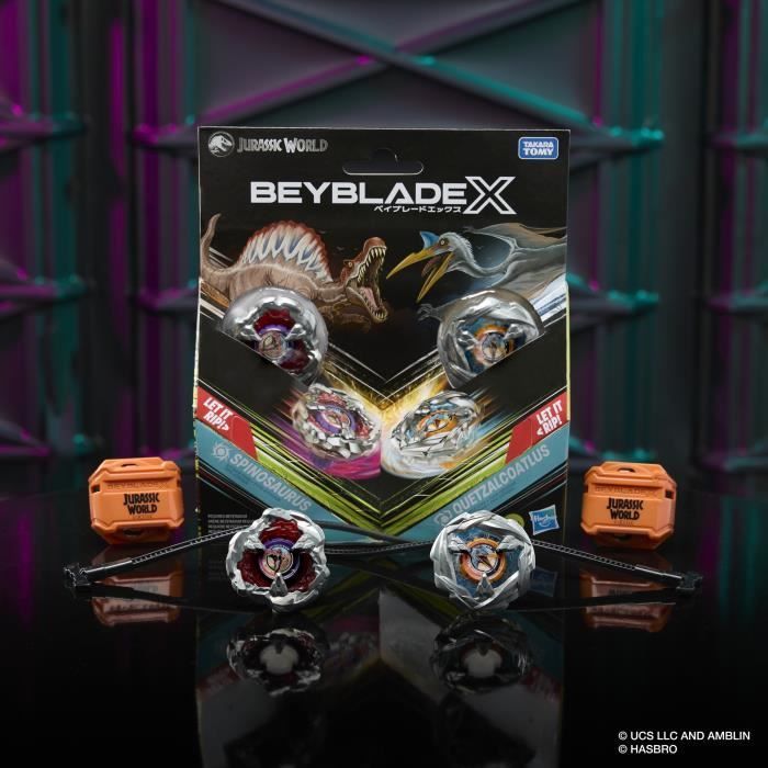 Beyblade X Jurassic World Spinosaurus vs. Quetzalcoatlus, multipack, ages 8+
