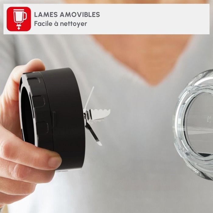 Frullatore ad alta velocità Moulinex PerfectMix+, 1200 W, ciotola da 2 litri, capacità utile 1,5 litri, tecnologia delle lame Powellix.