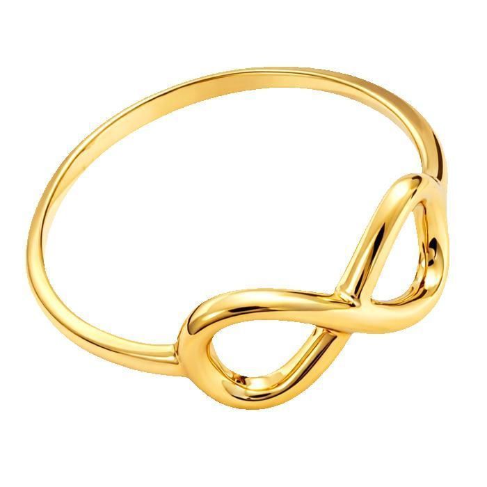 Anillo infinito para mujer, chapado en oro de 18 quilates - Anillo con símbolo de la eternidad - Tallas de la 48 a la 60 - Joyería con sello de garantía - Idea de regalo