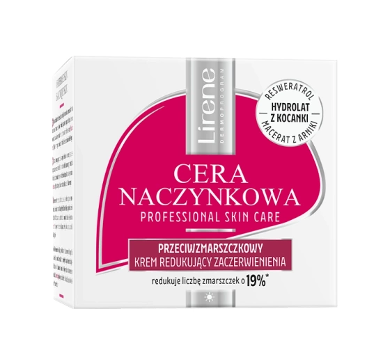 Lirene Cera Naczynkowa przeciwzmarszczkowy krem redukujący zaczerwienienia na dzień i noc 50 ml