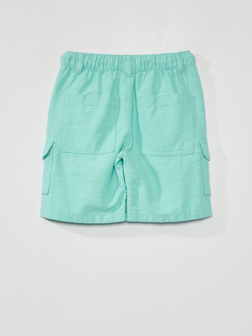 Effen bermudashorts van linnen - blauw