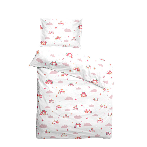 Rainbow percale toddler bedding