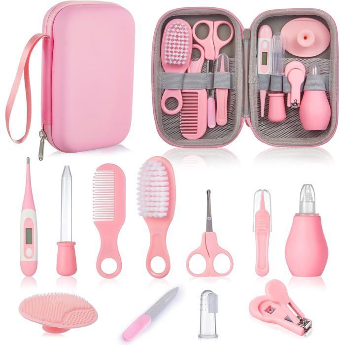 Kit de cuidado para bebés Lictin de 12 piezas, neceser para bebés, kit de cuidado para recién nacidos, libre de BPA para viajes.