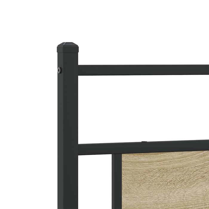 Marrón 200 x 200 cm - Cama de madera - Estable y duradera - Estructura de metal - Colchón no incluido - Roble Sonoma 200x200 cm 001_207371