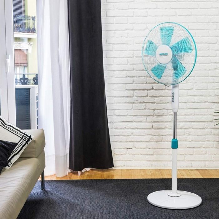 Ventilador de pedestal Cecotec EnergySilence 500, 40 W, 5 aspas, 40 cm de diámetro, oscilante, 3 velocidades.