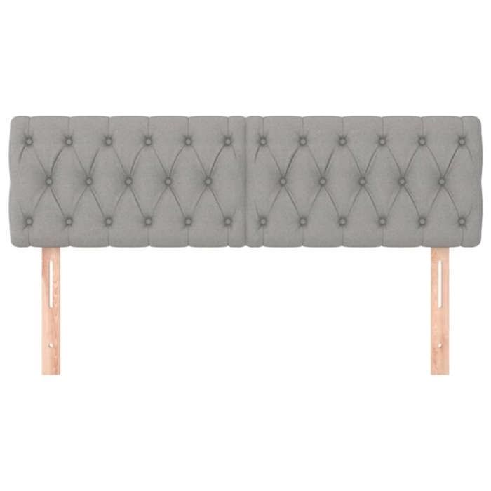 vidaXL 2x Têtes de Lit Meubles de Chambre à Coucher Accessoires de Lit Simple Têtes de Cadre de Lit Intérieur Gris Clair 346354