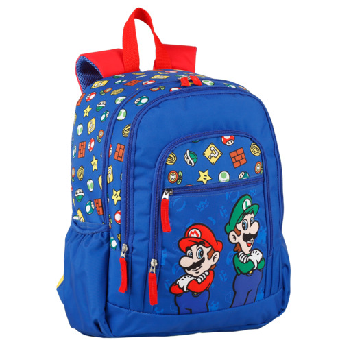  Mochila Escolar Supermario Mario Y Luigi Doble Compartimento Aanpasbaar A Carro