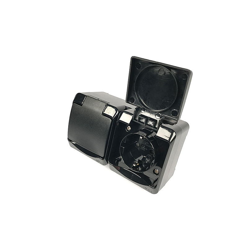 Egant Dobbeltfatning IP44 med låg, sort, Egant