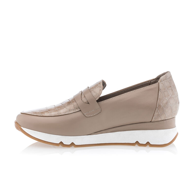 Beige Damen-Loafer/Bootsschuhe