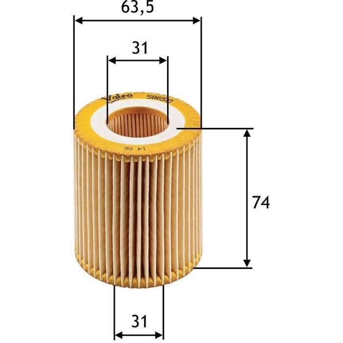 Filtro de aceite - VALEO - 586510 - FLT HUI OPEL ZAFIRA B 1.9