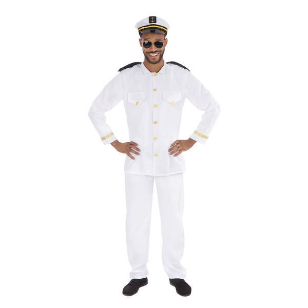 Pánský kostým a klobouk námořnického důstojníka Bristol Novelty (XL)