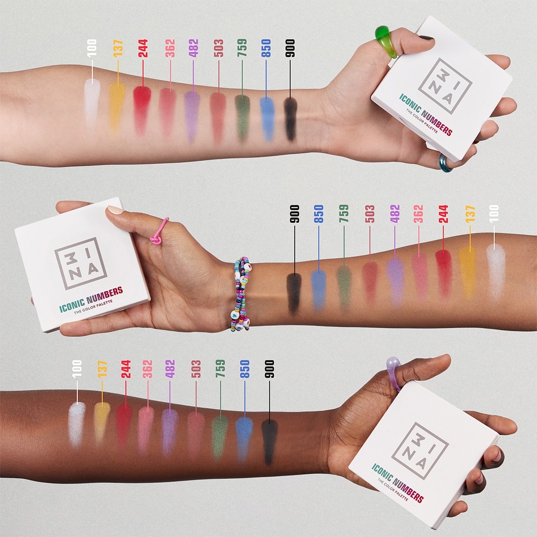 Paleta očných tieňov 3INA – Ikonické čísla – Viacfarebná