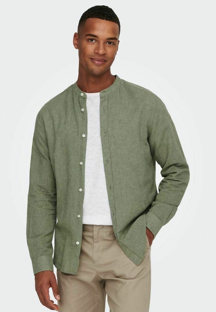 Only & Sons ONSCAIDEN MAO - Shirt - sumpf