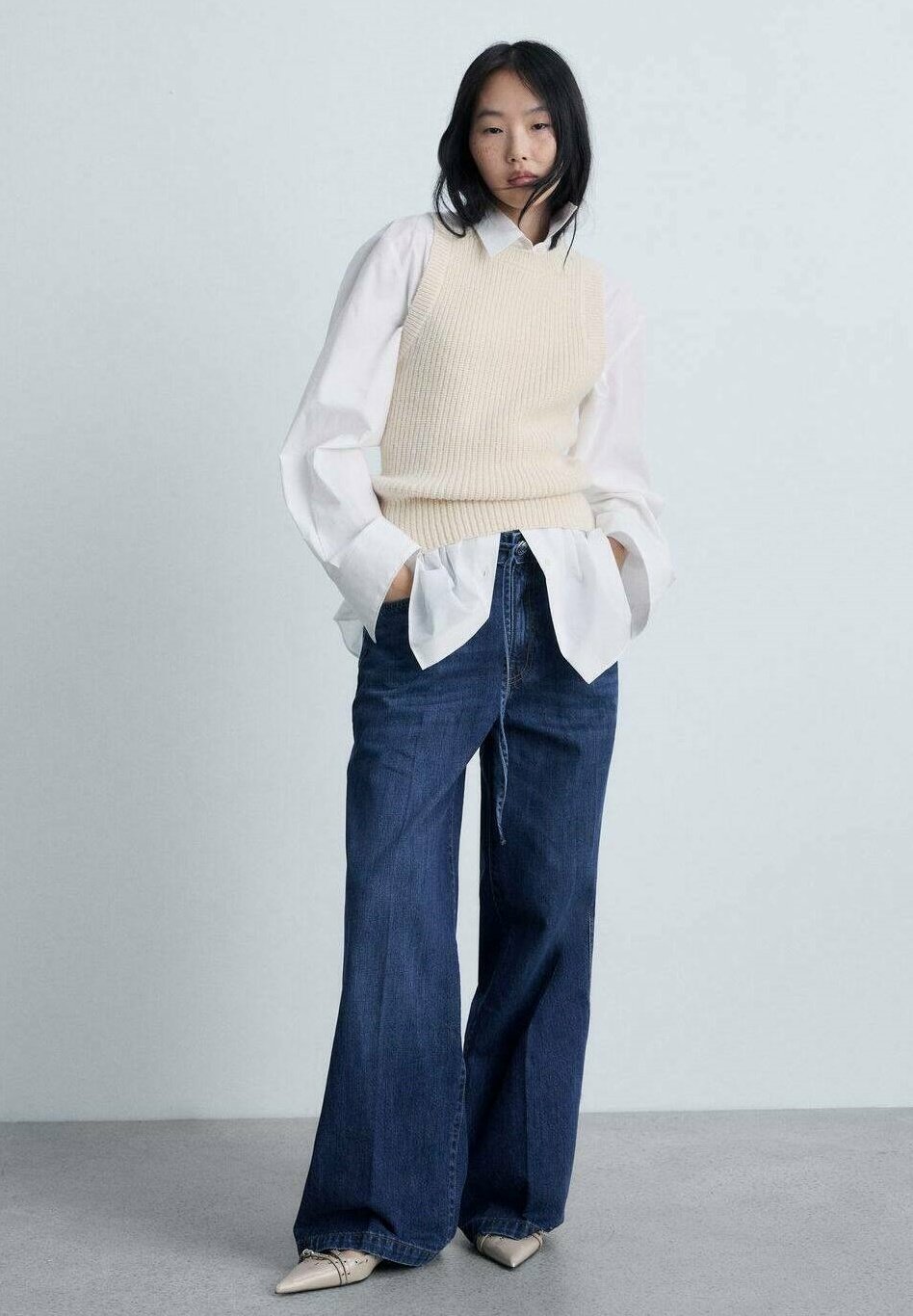 Jean droit Mango - bleu foncé